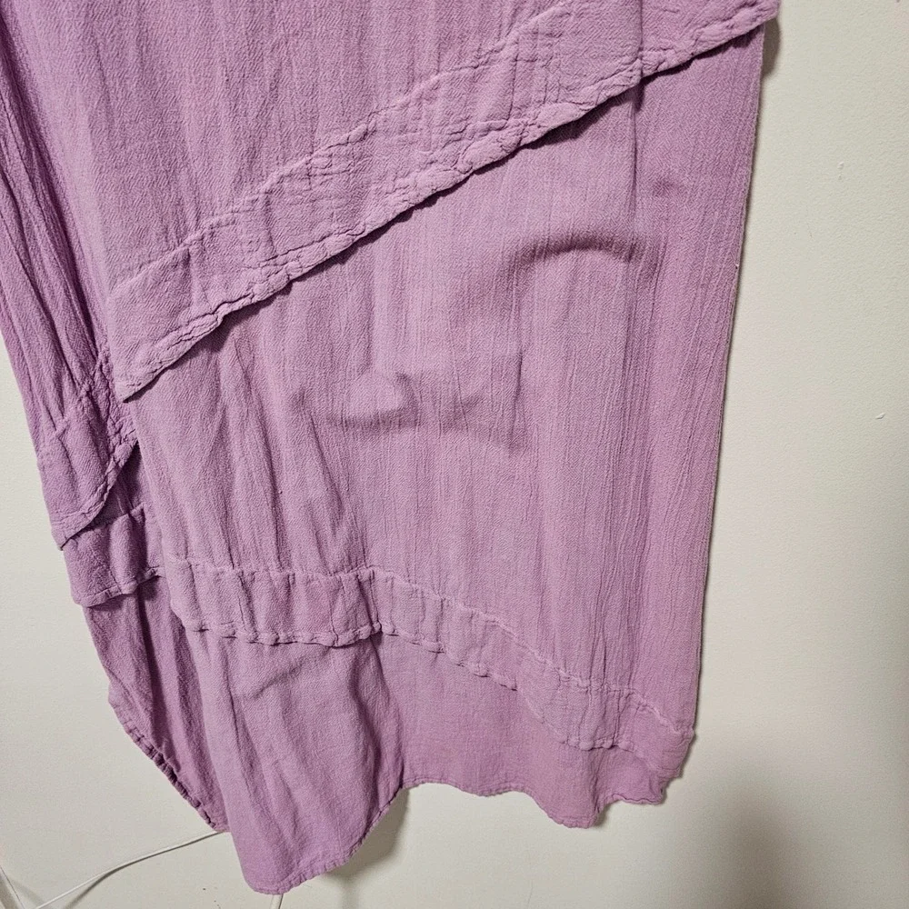OH MY GAUZE! L/XL‎ Sleeveless Midi Dress Lavender Cotton Gauze Casual - Picture 5 of 8